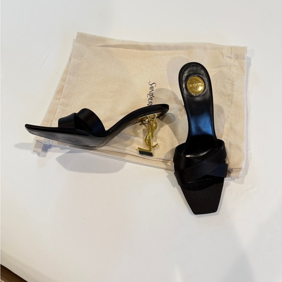 Saint Laurent Black Leather Mules - Picture 2 of 3